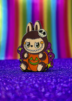 Halloween monster brown pin