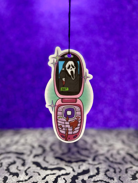 Ghostface flip phone air freshener