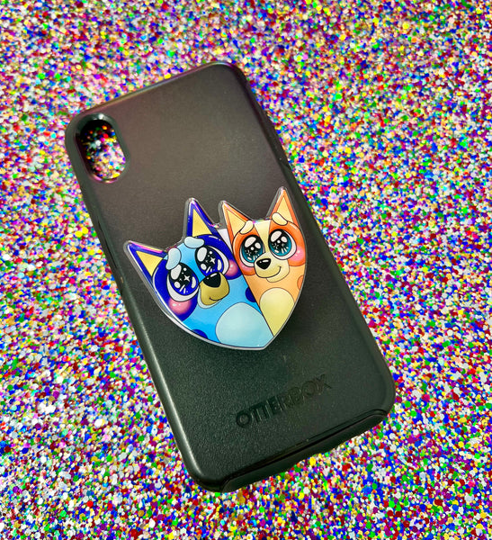 Kawaii Heelers acrylic phone grip