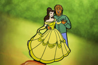 Beauty and the wolfman pin